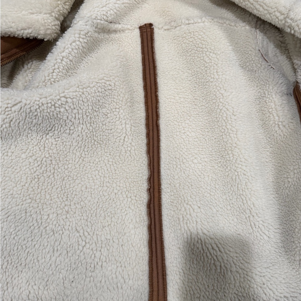 Boden Brown Shearling Collar Bomber Jacket - Picture 7 of 8